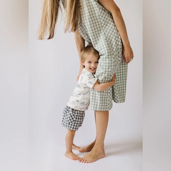 Pehr Green checked Caftan  Dress, One Size - Picture 5 of 13